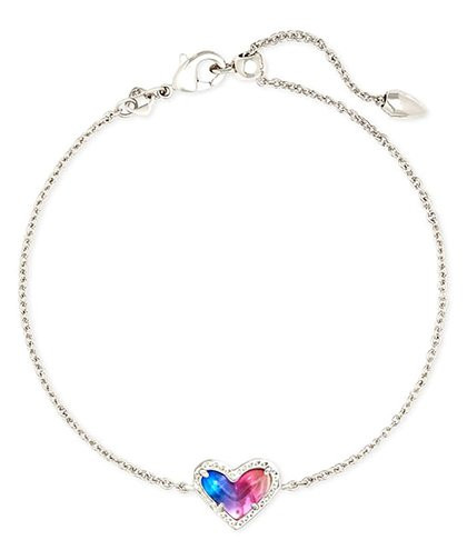 Pink Crystal & Silvertone Ari Heart Bracelet | Zulily