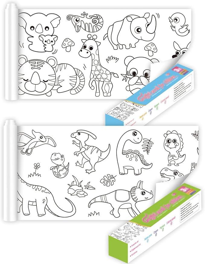 2pcs Children's Drawing Roll - Coloring Paper Roll for Kids, Drawing Paper Roll DIY Painting Draw... | Amazon (US)