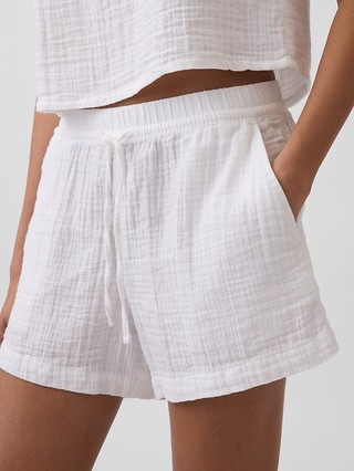 4" Mid Rise Cotton Gauze Easy Shorts | Gap (US)