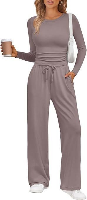 LILLUSORY 2 Piece Lounge Sets for Women Fall Outfits 2025 Two Piece Travel Sweatsuits Business Ca... | Amazon (US)