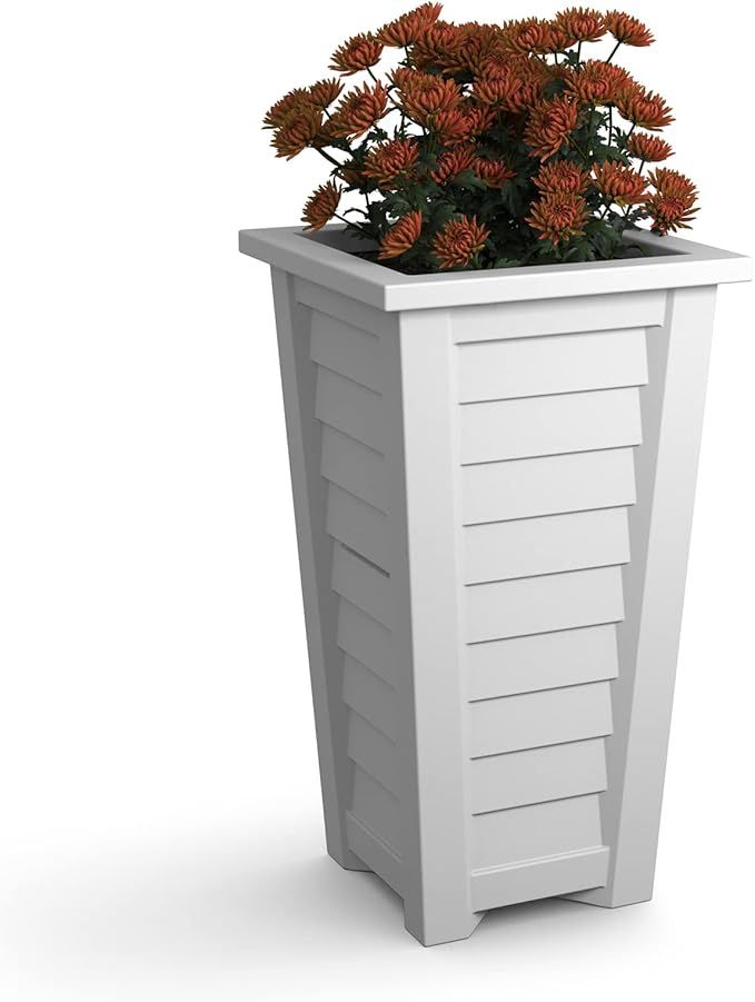 Mayne Lakeland 28in Tall Planter - White - 16in L x 16in W x 28in H - Polyethylene - Built-in Wat... | Amazon (US)