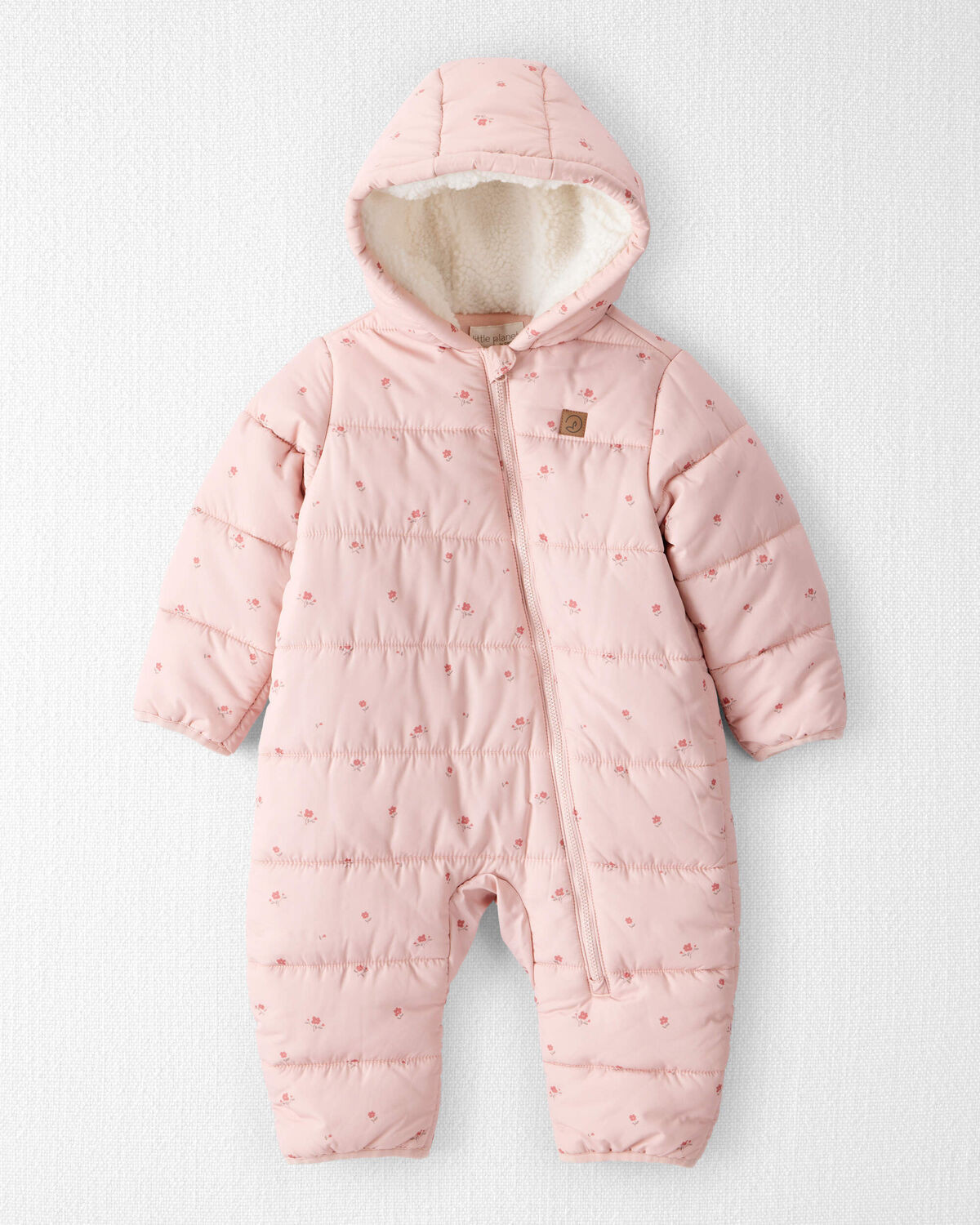 Baby Girl 1-Piece Snowsuit Made with Recycled Materials in Blush Petals Print | Carter's Inc