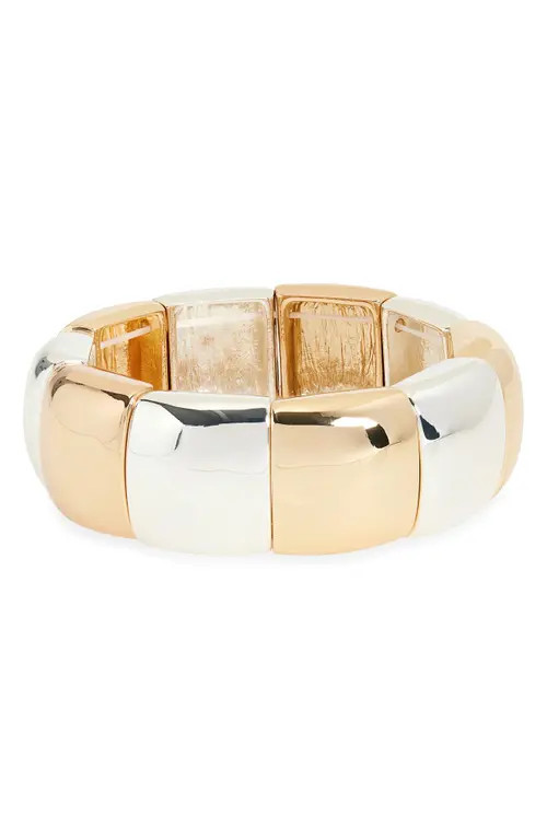 Open Edit Bold Puff Stretch Bracelet in Gold- Silver at Nordstrom | Nordstrom