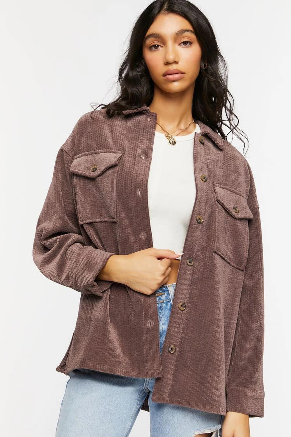 Textured High-Low Shacket | Forever 21 (US)
