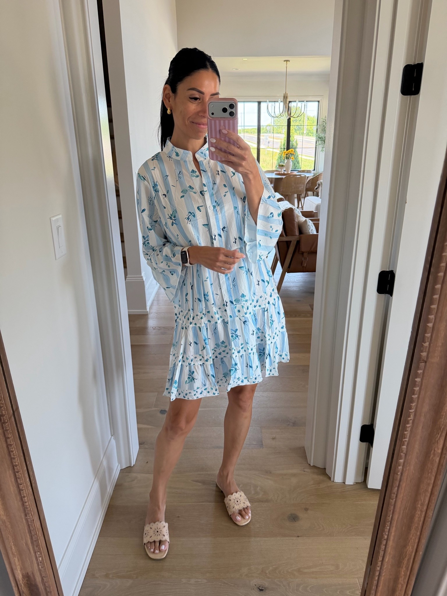 This is the dress you guys were asking about. It’s comfy, it’s light and airy and a soft quality. You can wear it as it is (it’s not see thru) or with a slip underneath if you prefer. In this picture I’m wearing it without a slip and I’m a size small for reference.

#LTKmomlife #LTKgrwm #LTKSeasonal