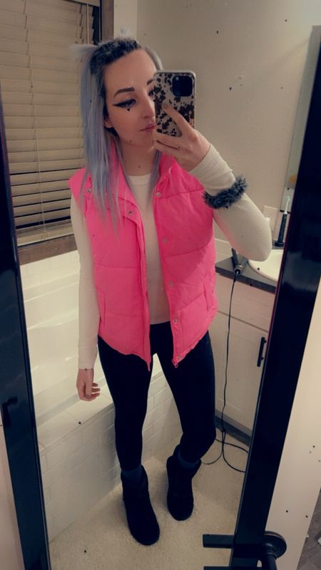Hot pink vest from target! I’m obsessed with this for winter style outfits. This also comes in green too! 

#LTKstyletip #LTKHolidaySale #LTKfindsunder50