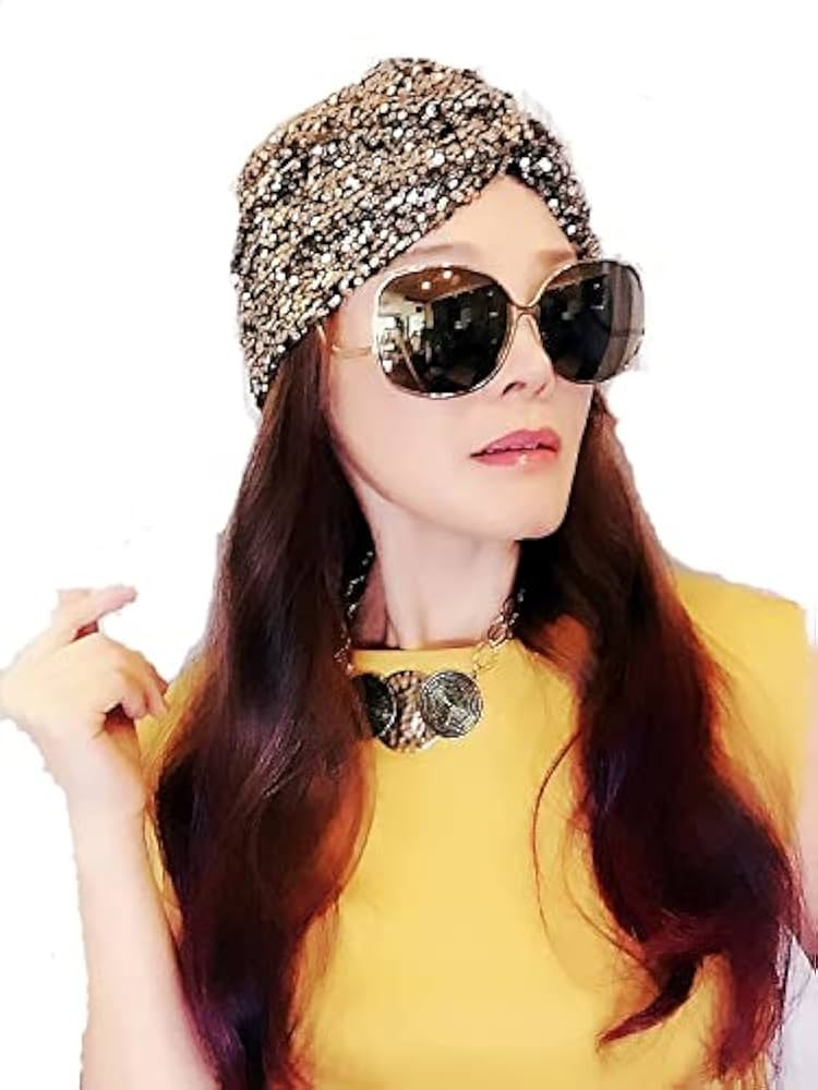Sequin Turban,Womens Turban,Full Turban,Turban,Turban Hat,Stretch Turban,Fashion Turban,Head Wrap... | Amazon (US)