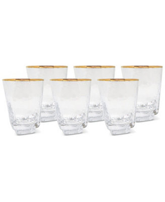 Square Shaped Rim Hammered Tumbler Glasses, Set of 6 | Macy's