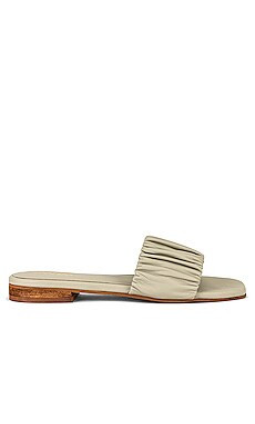 Kaanas Pekan Ruched Leather Slide in Cement from Revolve.com | Revolve Clothing (Global)