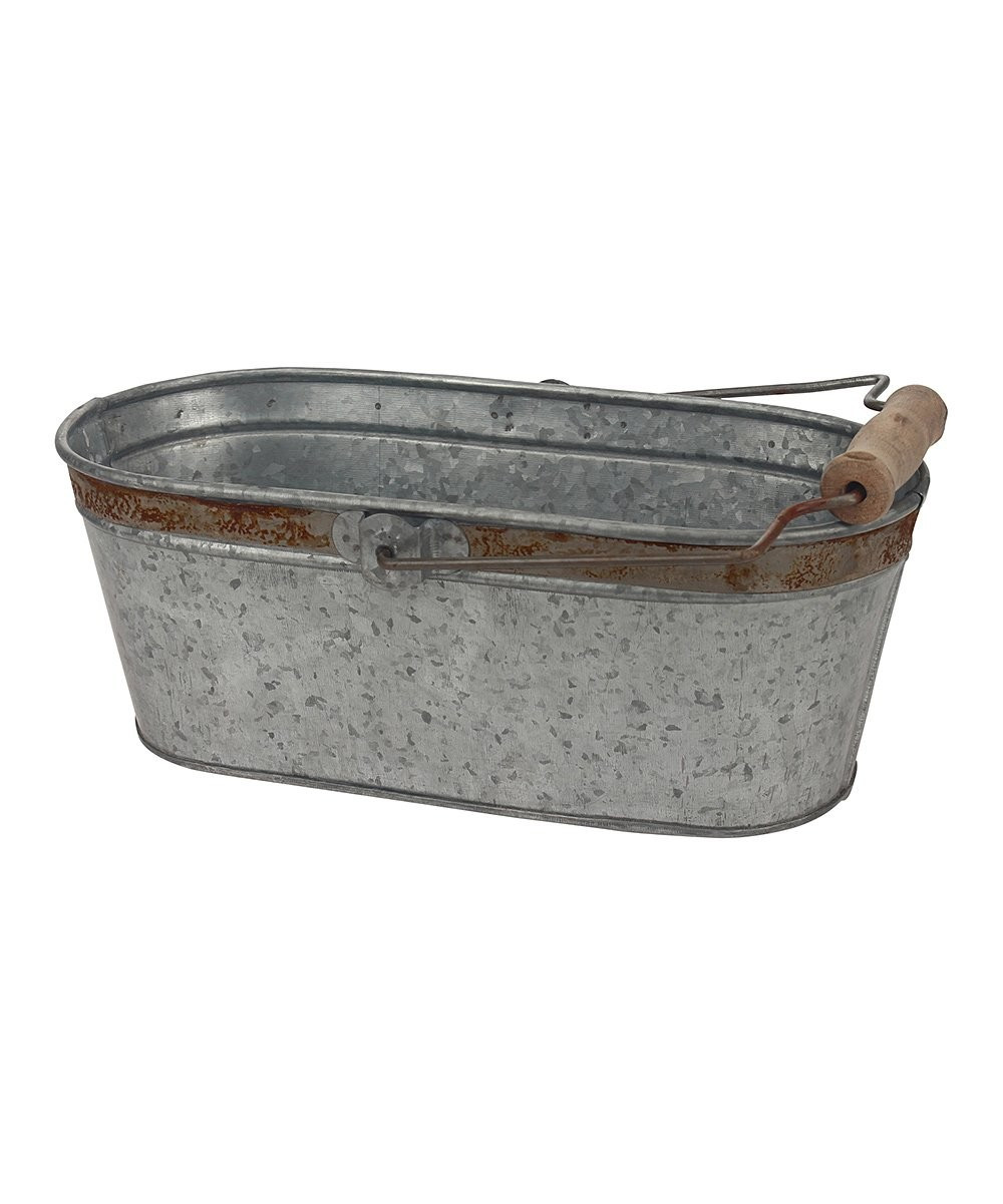 Aged Galvanized Oval Bucket | zulily