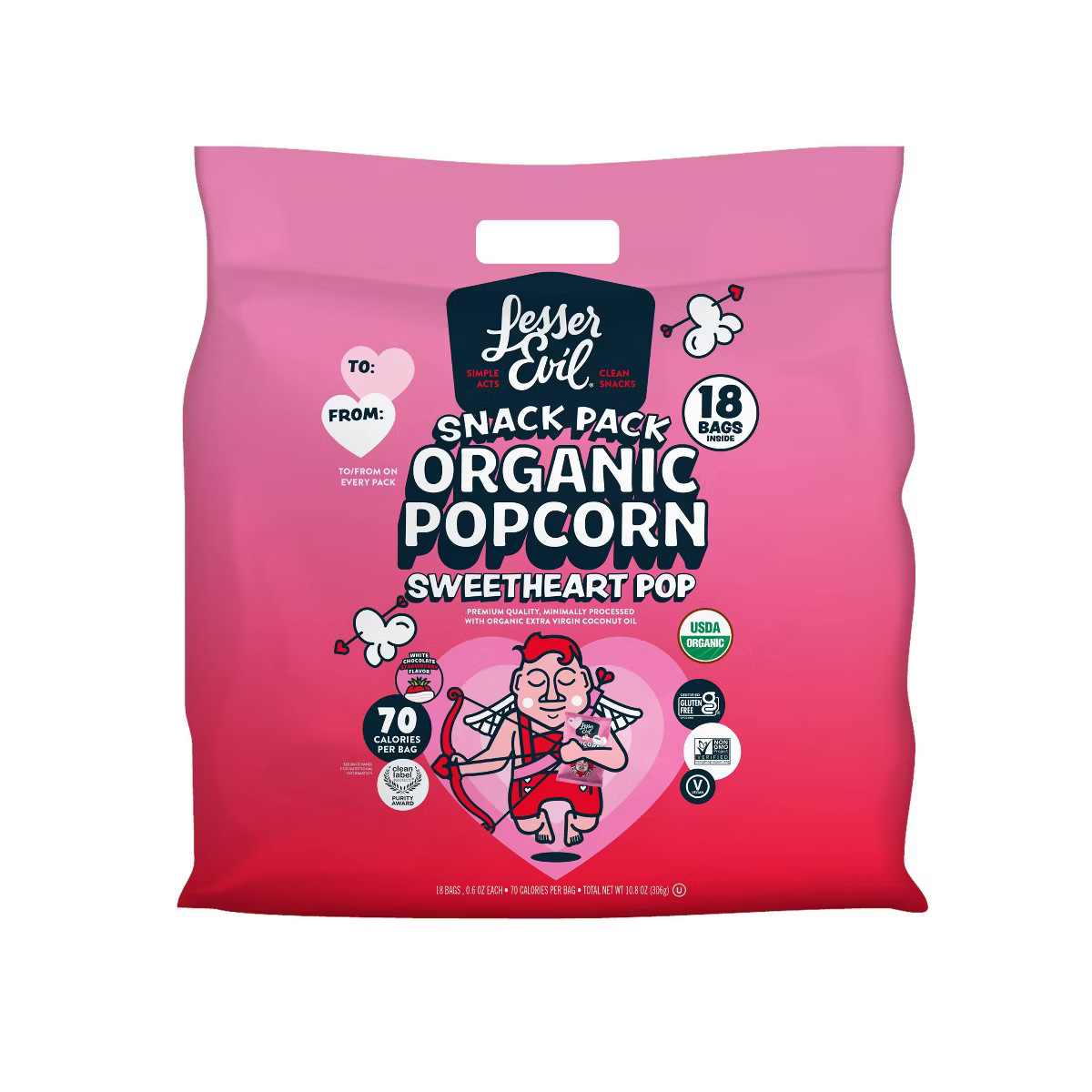 Lesserevil Valentine's Sweetheart Pop Popcorn - 10.8oz | Target