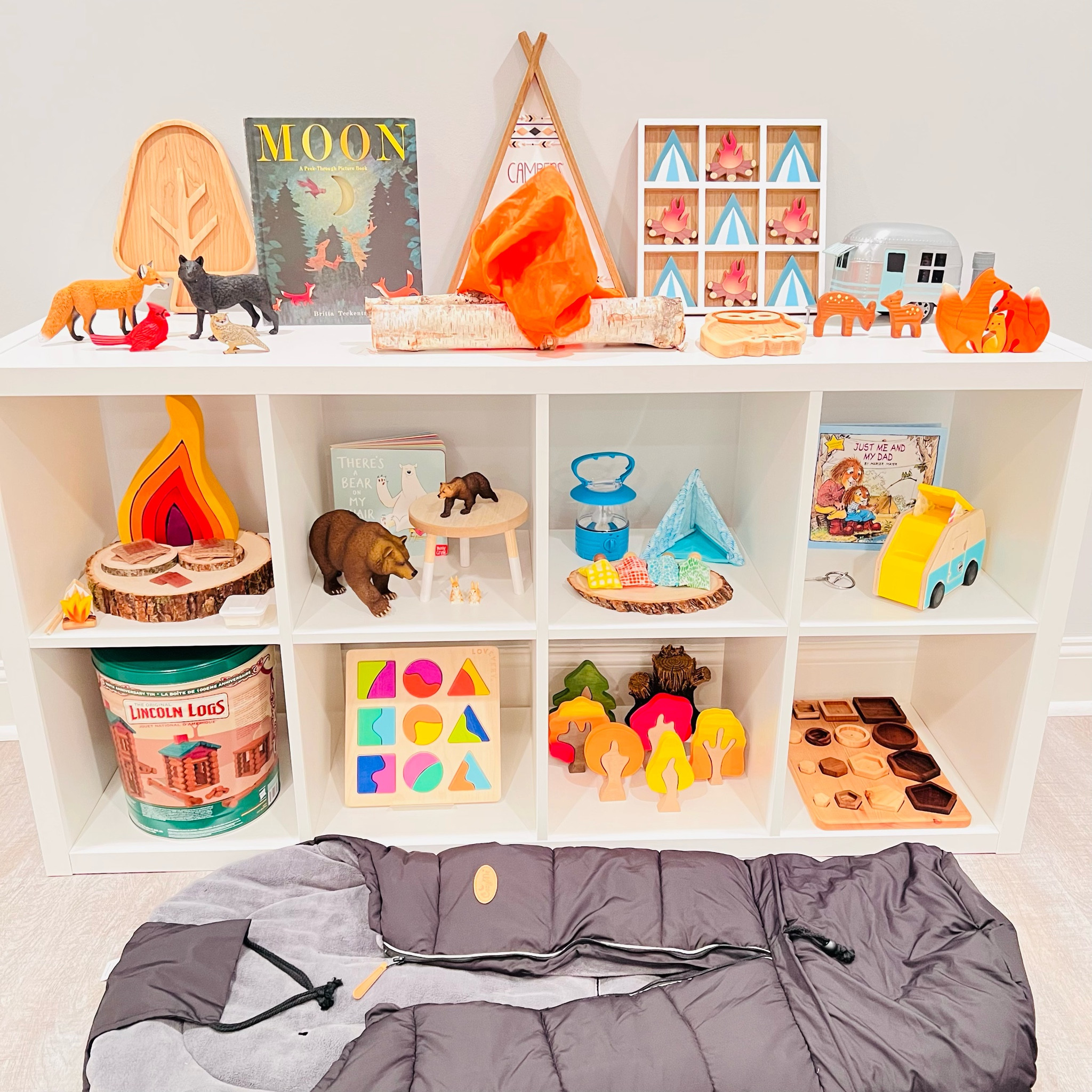 Camping playshelf! Best for kids aged 2-6! 🏕️⛺️ So camp 🤣

Camp / Toy rotation / activities for kids / playroom / Montessori 

#LTKkids #LTKSeasonal #LTKfamily