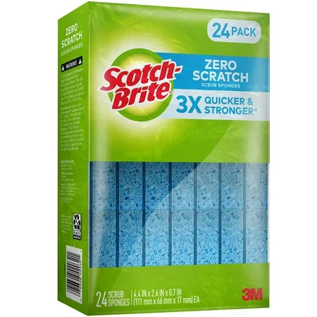 Scotch-Brite Scrub Sponges Zero Scratch Blue 24 Count | Walmart (US)