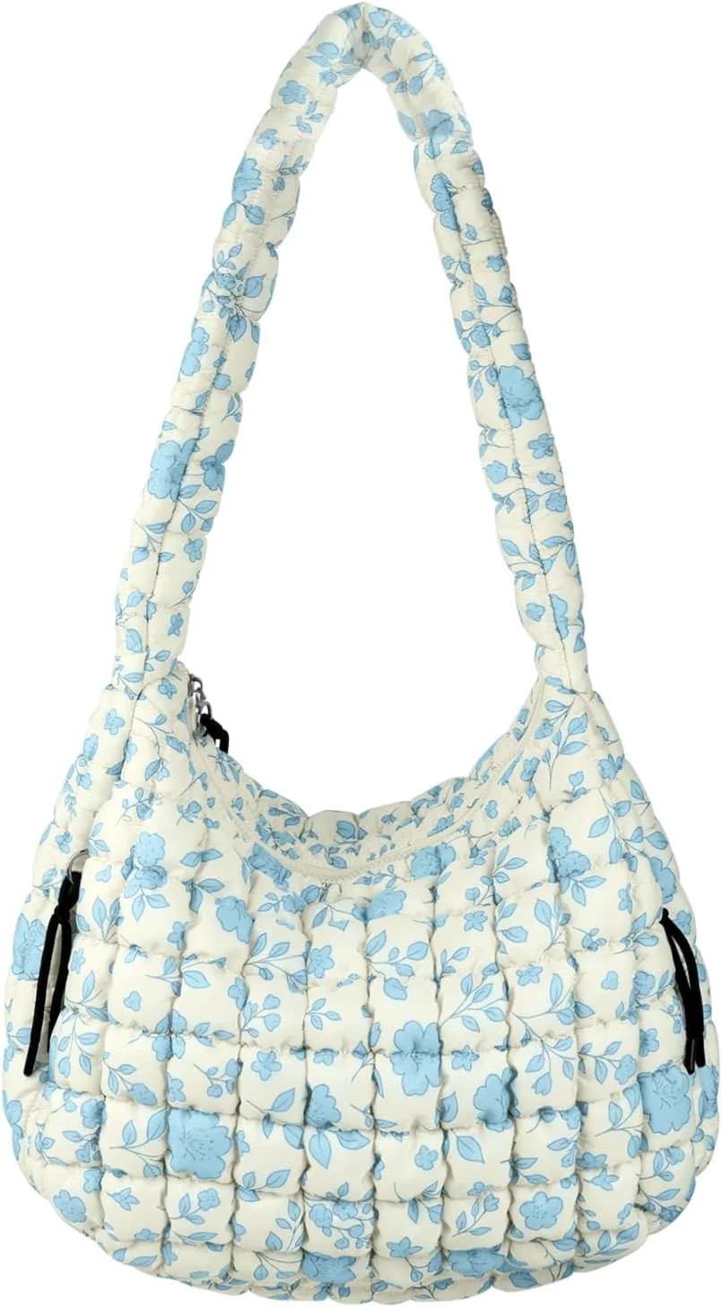 Puffer Tote Bag Purse Puffy Crossbody Shoulder Bag,Lightweight Nylon Hobo Bag Puffer Carryall Bag... | Walmart (US)