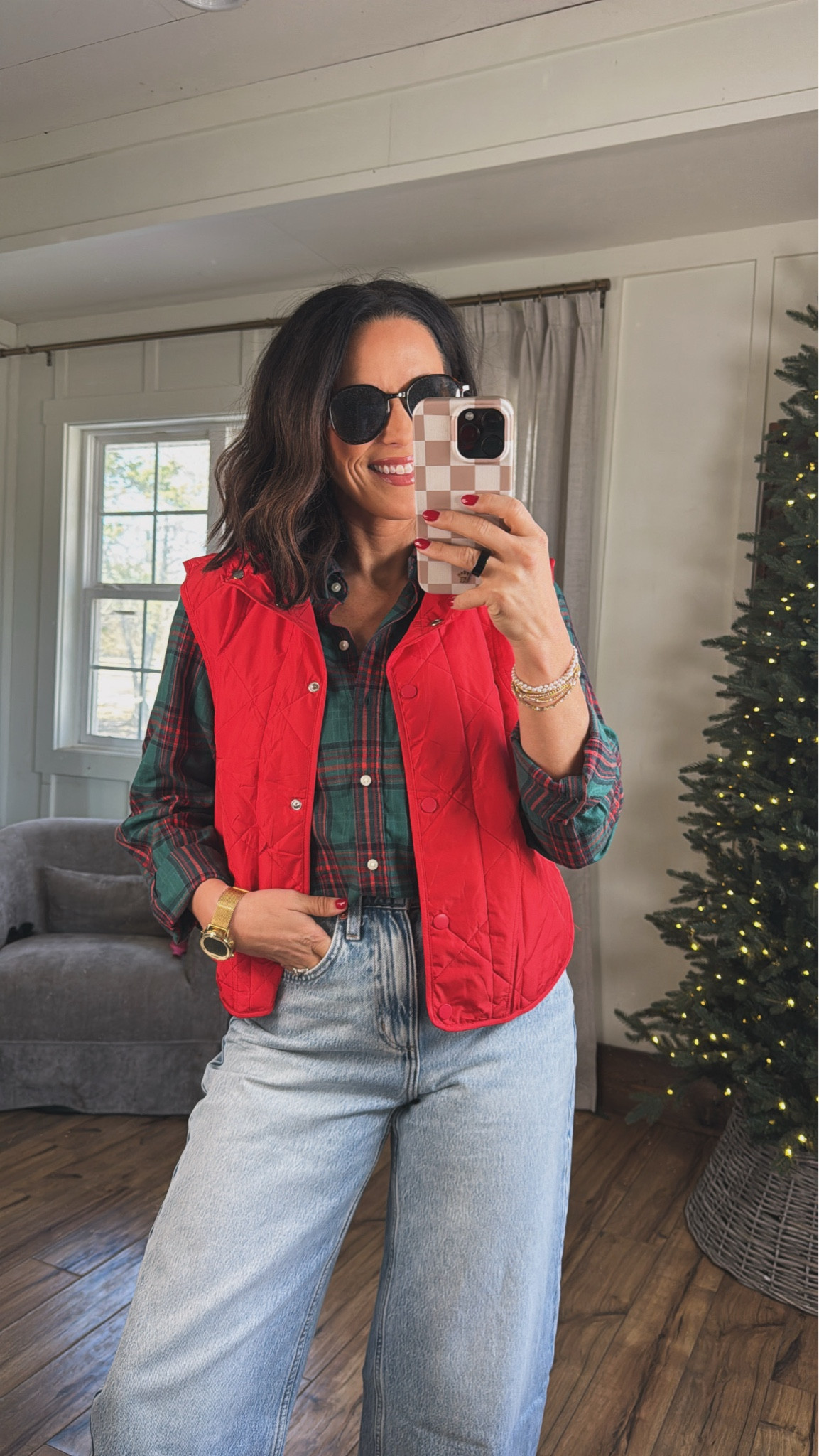 This Amazon vest is seriously the perfect layering piece for the season & I love the pop of color! I paired it with these adorable Target jeans and a flannel for casual errands but it would also be so cute with leggings as an activewear look! VintagePickin everyday style elevated basics holiday outfit casual outfit inspo winter fashion Amazon finds Amazon must haves 

#LTKHoliday #LTKPetite #LTKgrwm