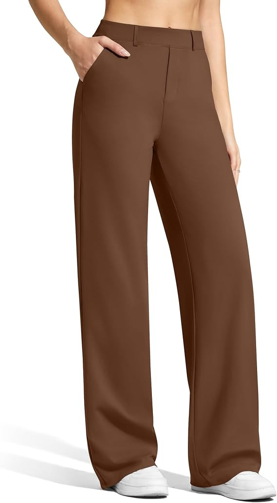 G4Free EverGoing Women's Wide Leg Dress Pants Pull On Stretchy High Waisted Casual Trousers with ... | Amazon (US)