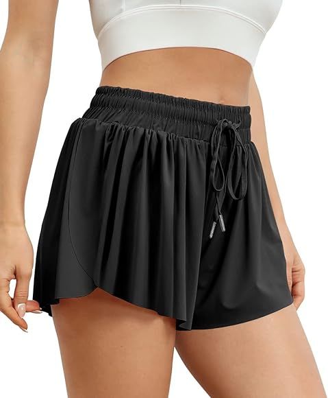 AUTOMET Womens 2 in 1 Flowy Running Shorts Casual Summer Athletic Workout Biker Shorts High Waist... | Amazon (US)