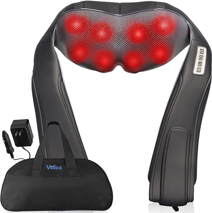 Vellax Massagers for Neck and Back with Heat - Corded Electric Shoulder, Foot, Lumbar Pain Relief... | Amazon (US)