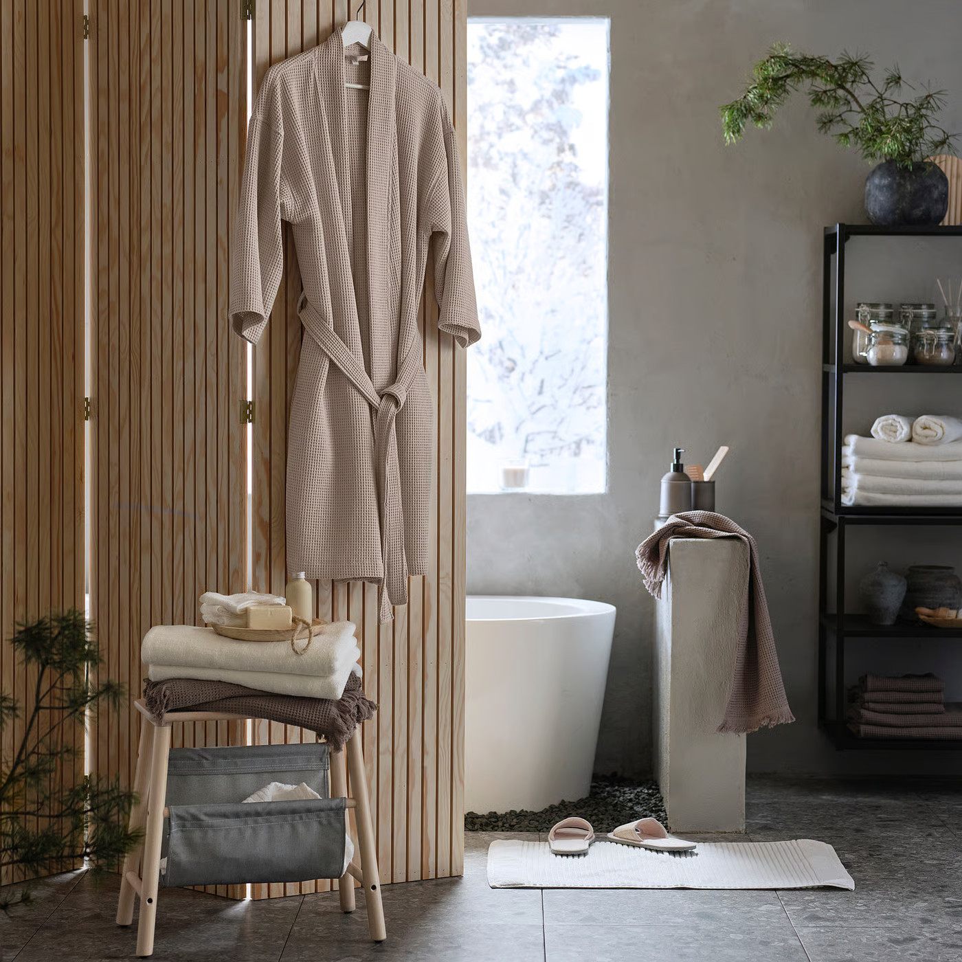 IKEA BJÄLVEN bathrobe, beige, L/XL | IKEA US
