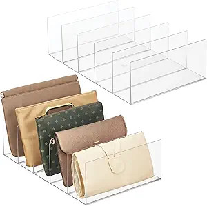 mDesign Plastic Divided Purse Organizer for Closets, Bedrooms, Dressers - Closet Shelf Storage So... | Amazon (US)