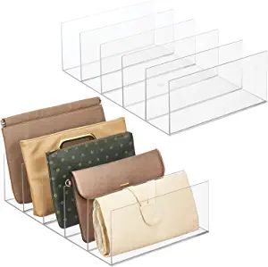 mDesign Plastic Divided Purse Organizer for Closets, Bedrooms, Dressers - Closet Shelf Storage So... | Amazon (US)