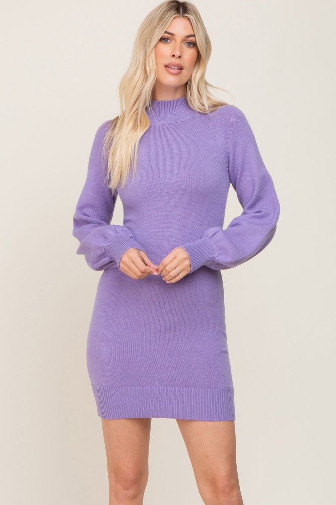 Lavender Mock Neck Sweater Dress | PinkBlush Maternity