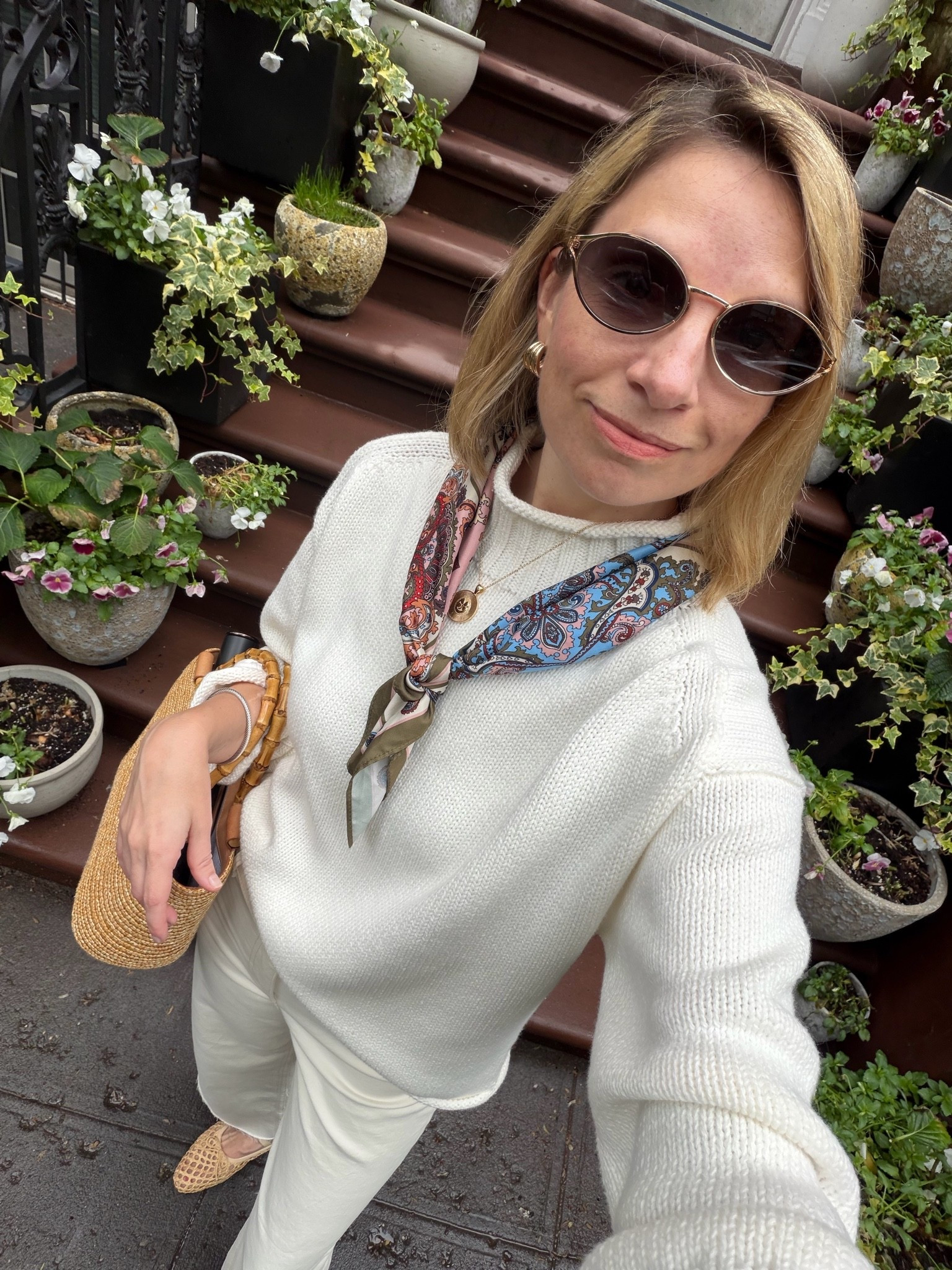 White sweater is under $100. I sized down to an XS. Spring outfit.

#LTKOver40 #LTKootd #LTKSeasonal