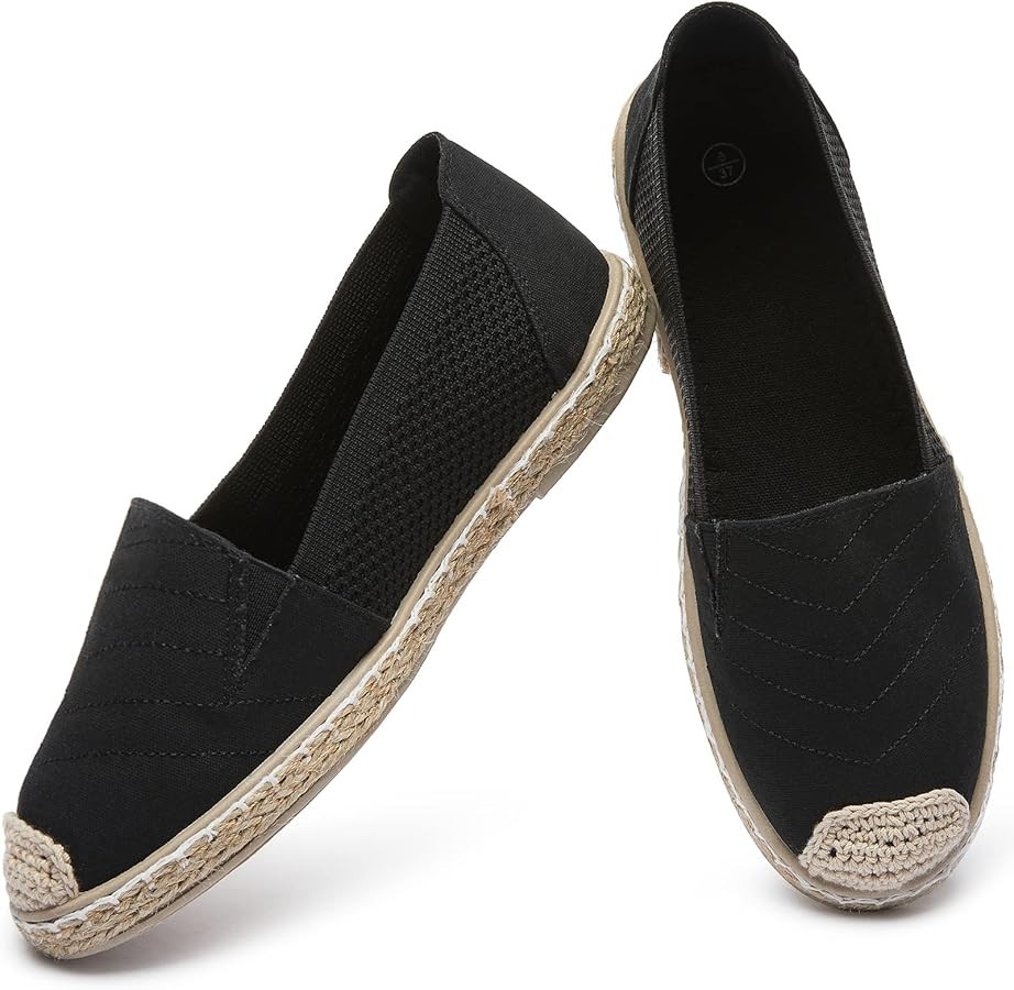 Eydram Women's Flats Shoes,Breathable Loafers for Women,Black and White Slip on Shoes(Lightweight... | Amazon (US)