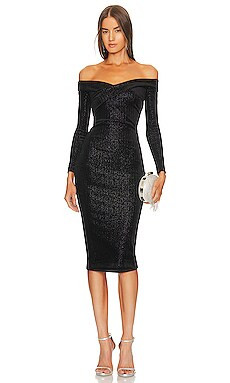 Michael Costello x REVOLVE Hana Midi Dress in Black from Revolve.com | Revolve Clothing (Global)