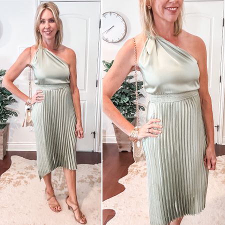 Wedding guest dress. Amazon wedding guest dress. One shoulder dress. Gorgeous dress fits true to size and comes in other colors. 10% off code: 10FA8MLY + 15% off Coupon

#LTKSeasonal #LTKunder50 #LTKsalealert