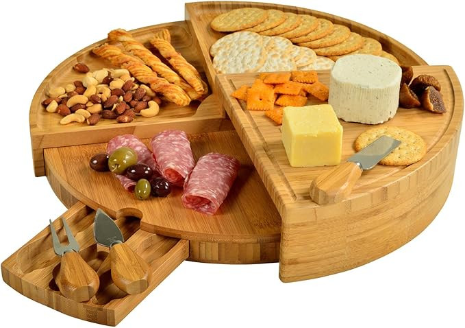 Picnic at Ascot Patented Bamboo Cheese/Charcuterie Board with Knife Set-Stores as a Compact Wedge... | Amazon (US)