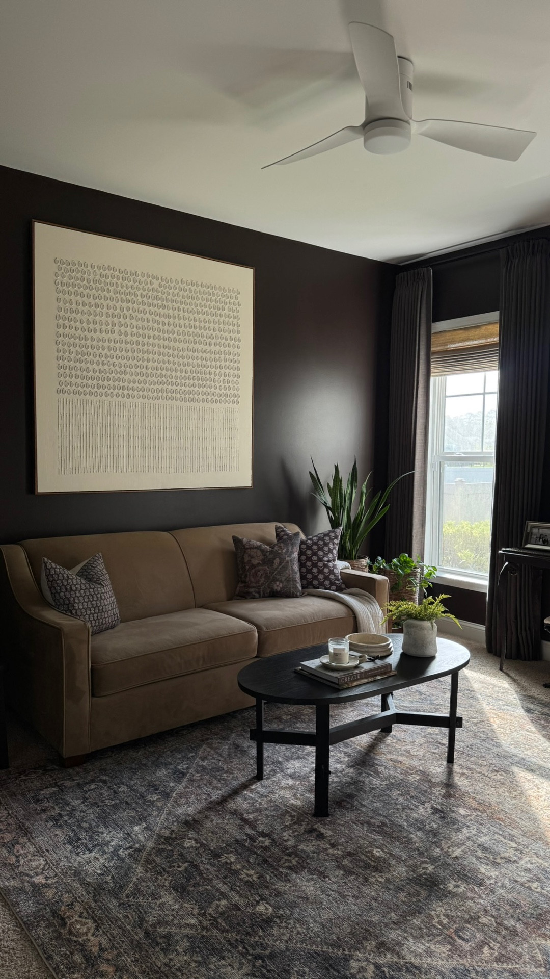 Dark and grounded, this space feels like an exhale.

I’ve been slowly layering in the elements that make it feel like home, and these drapes were the finishing touch to my moody styling. 
The weight, the movement, the quiet luxury. Exactly what this cozy den needed.
Autumn anyone? 🍂

Details
•Homerilla, Lille Collection, Memory Trained
•Triple pinch pleat
•Chocolate Tart
•Panel width (inch) 55
•90% Blackout lining

Styled with @homerilla_official
#ad #homerilla #moodyinteriors #cozyden #interiordetails #earthytonehome #quietluxuryhome #timelessstyle #classicinteriors #curatedspaces #interiorreels #designinspo #neutralinteriors


#LTKSeasonal #LTKHome #LTKStyleTip