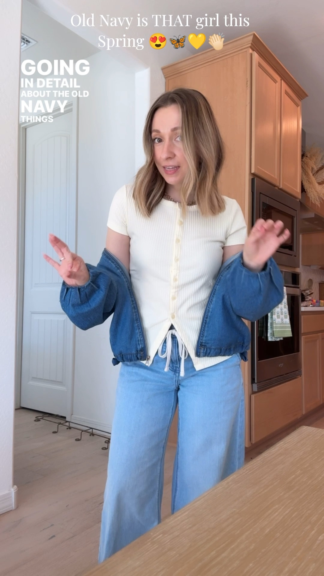 40% off sale!! Old navy you are THAT girl this spring 😍 I have a couple orders that arrived from their recent sale but here is what I grabbed this am to dress up my favorite baggy denim! Wearing xs petite button down short sleeve in butter yellow, wearing size xs petite denim jacket with zipper and balloon sleeve 🦋

Casual outfits 
Everyday style 
Mom style 
Girly
Elevated basics 

#LTKSpringSale #LTKmomlife #LTKootd