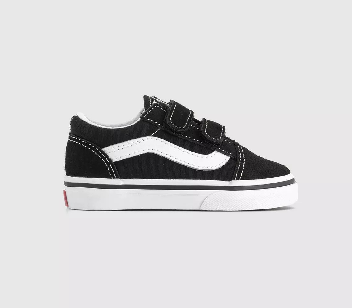 Vans Old Skool Toddler Trainers Black True White - Unisex | Office Shoes (UK)