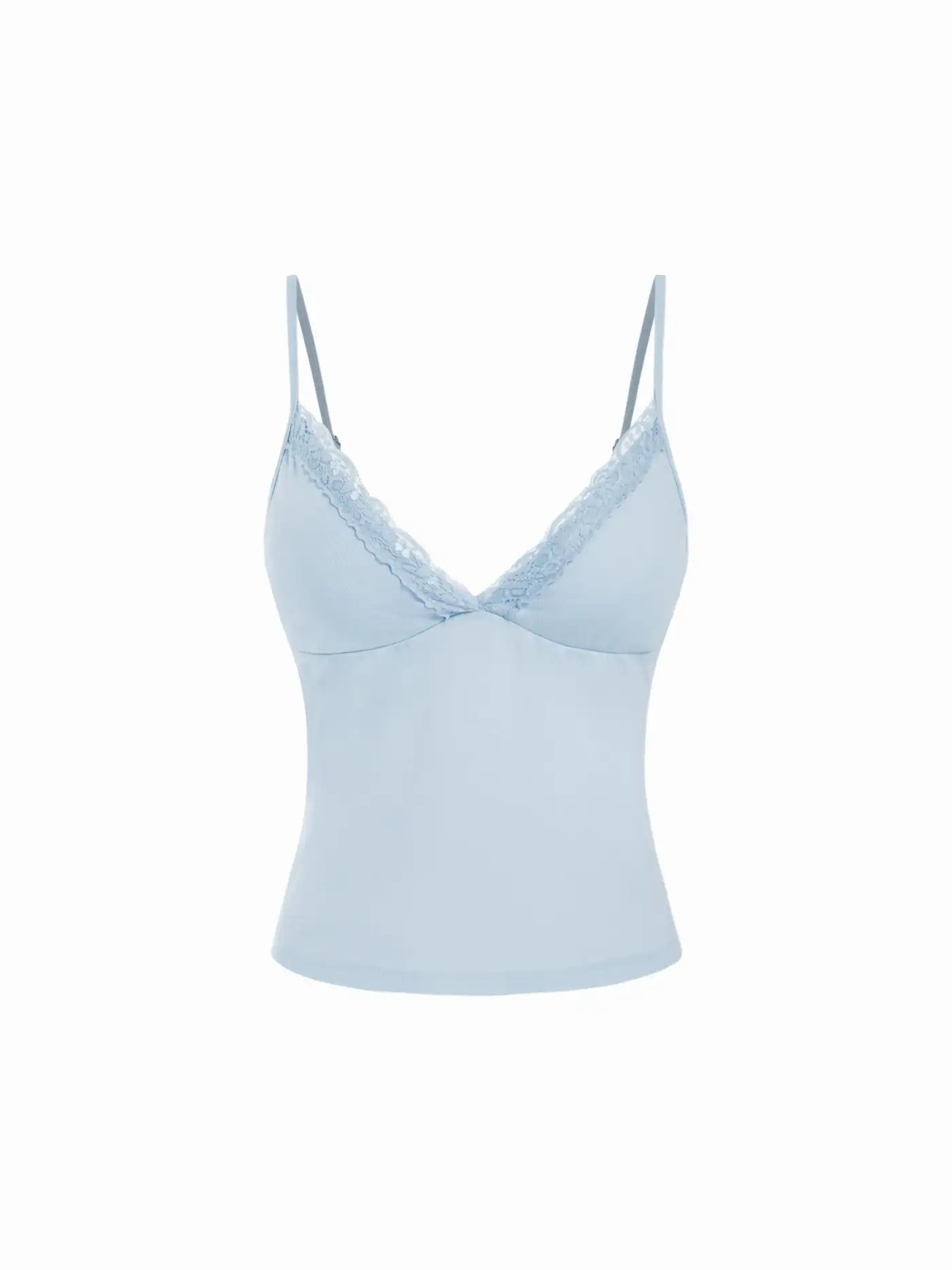 Jersey V-Ausschnitt Spitzenbesatz Cami Top For L\u00e4ssige Alltagskleidung zu Hause | Cider
