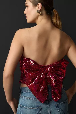 Hutch Bare Sequin Bow Top | Anthropologie (US)