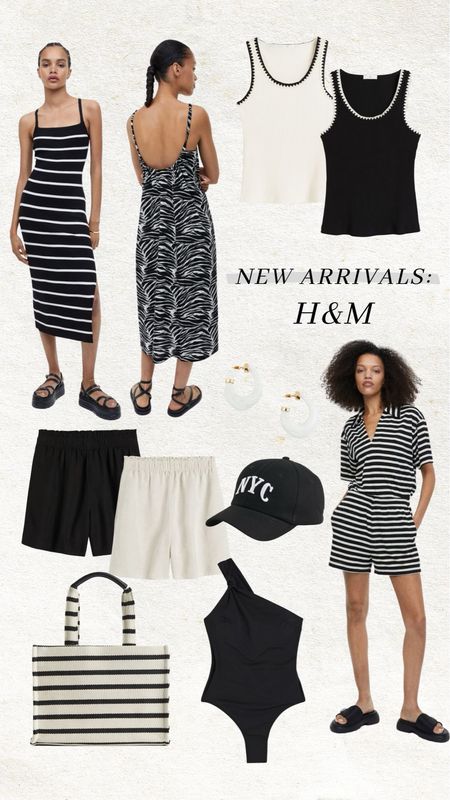 H&M new arrivals 🖤🤍 loving all the black and white stripes!

H&M; linen shorts; striped bag; striped matching set; black swimsuit; affordable swimsuit; midi dress; striped dress; Christine andrew 

#LTKstyletip #LTKswim #LTKunder50