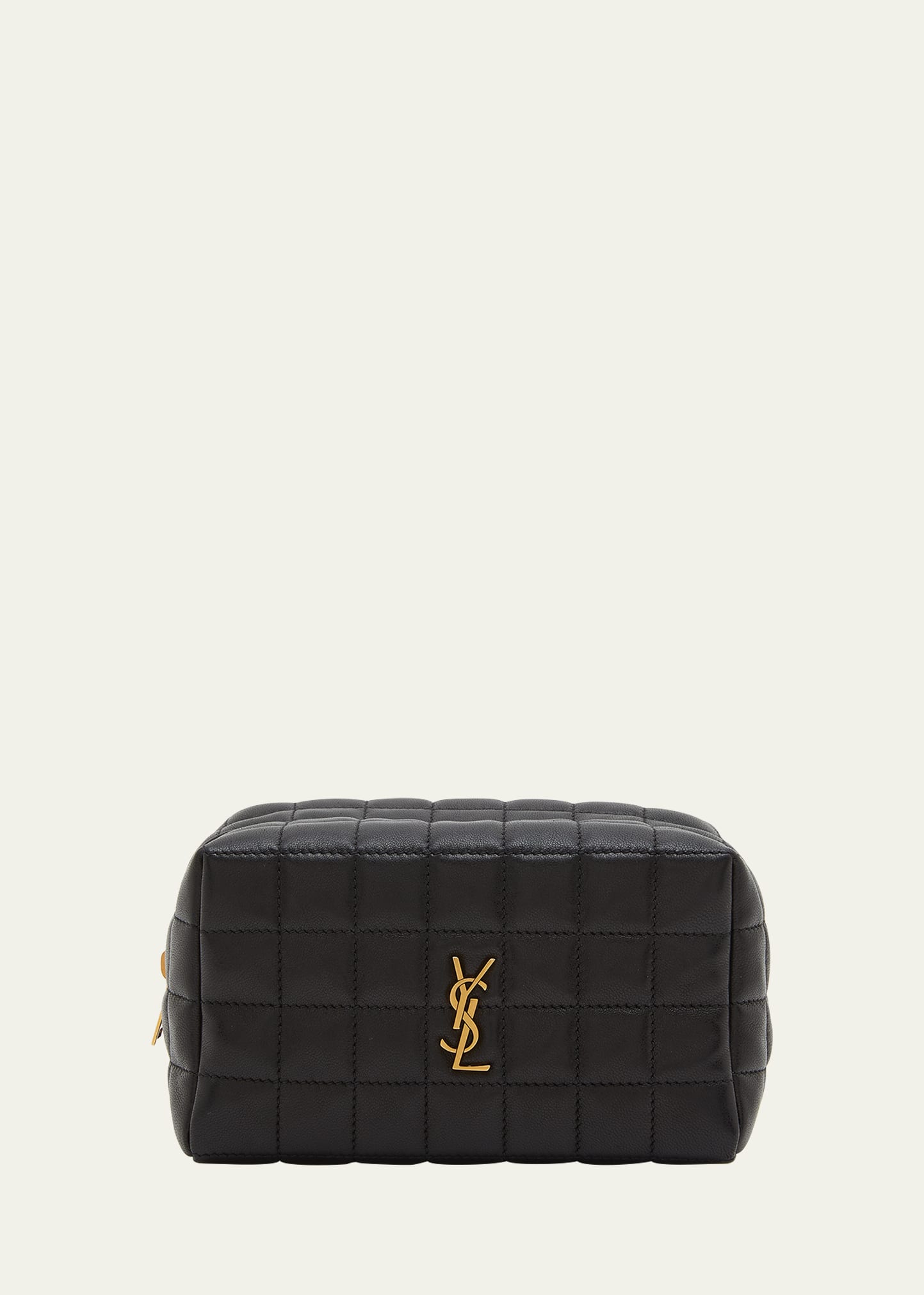 Saint Laurent Cassandra Small YSL Quilted Cosmetic Pouch Bag | Bergdorf Goodman