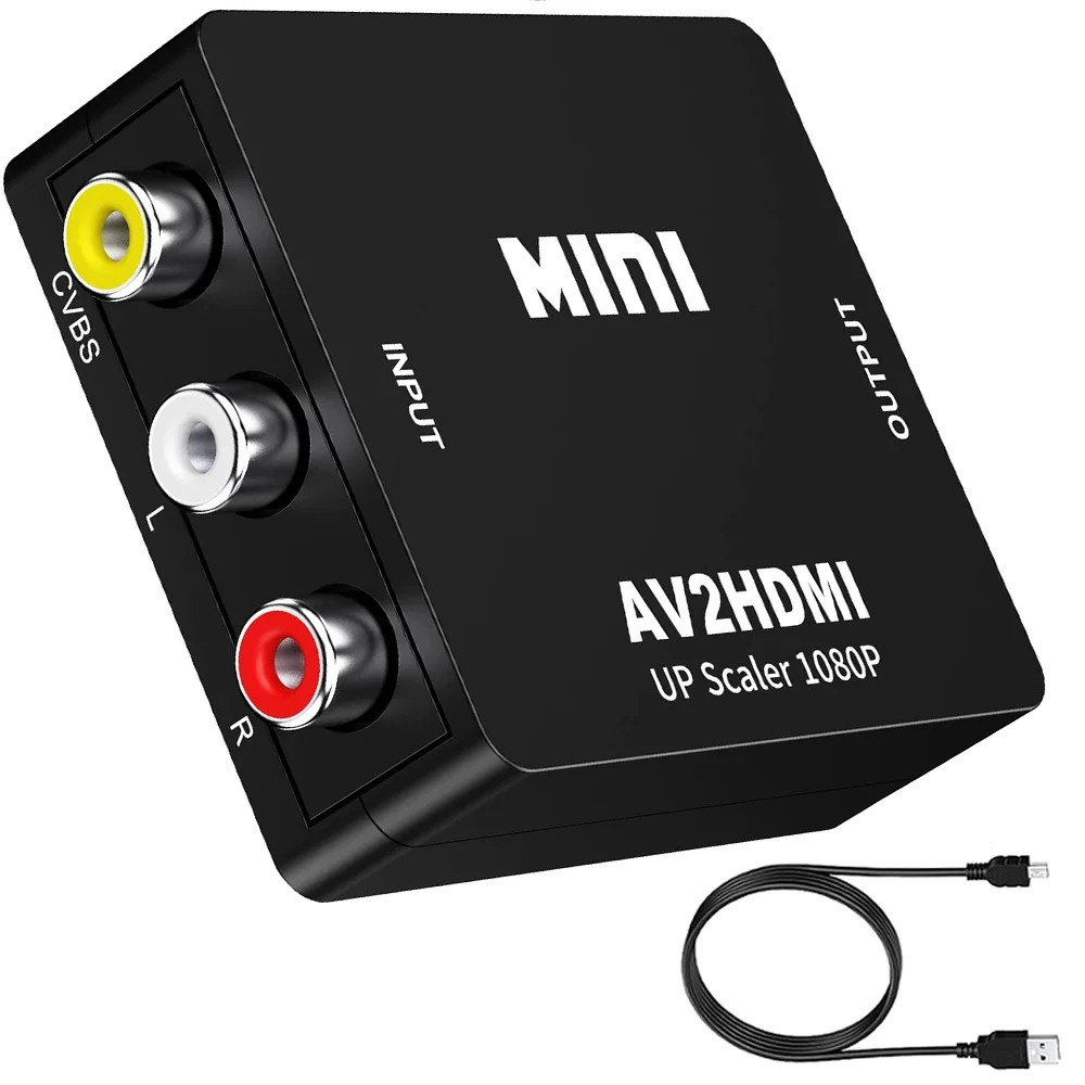 RCA to HDMI,AV to HDMI Converter, 1080P Mini RCA Composite CVBS Video Audio Converter Adapter Sup... | Walmart (US)