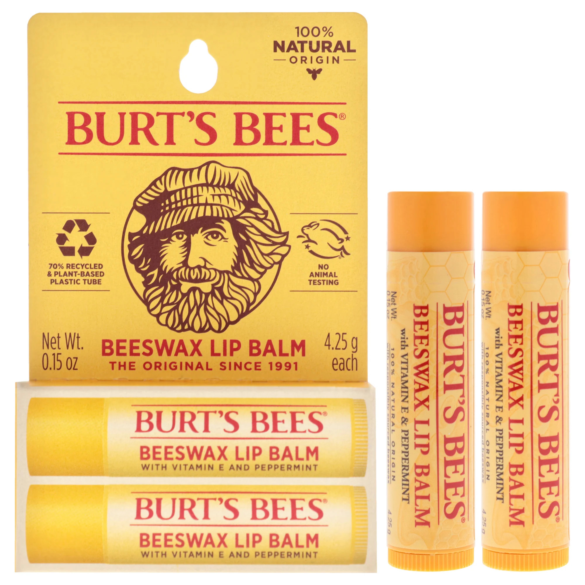 Beeswax Lip Balm Twin Pack by Burts Bees for Unisex - 2 x 0.15 oz Lip Balm | Shop Simon