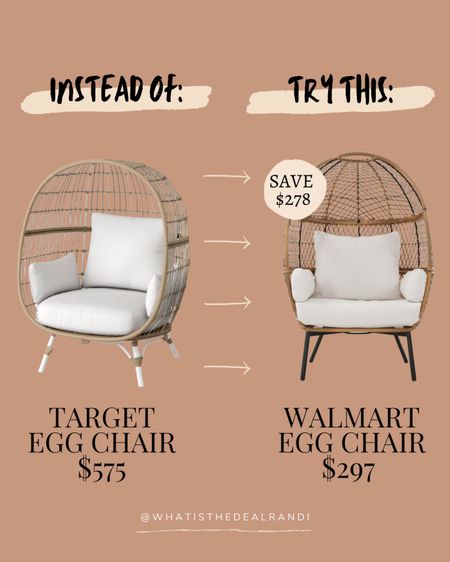 Get egg-cited for summer! 🌞 Add an Egg chair to your patio decor for a touch of modern elegance. 💁‍♀️ But why pay more when you can save big and still get the same stylish look? 🤑 #SaveMoneyLiveBetter #PatioChairs #SummerVibes

#LTKsalealert #LTKSeasonal #LTKhome