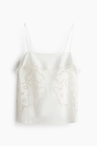 H & M - Camisole Top with Eyelet Embroidery - Cream | H&M (US + CA)