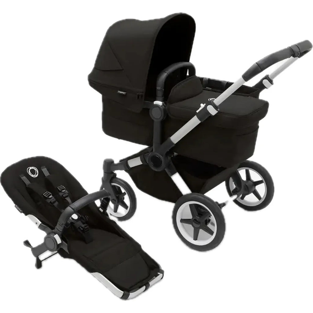 Bugaboo Donkey 5 Mono Complete Single To Double Side-by-side Stroller - Aluminum/midnight Black | REBEL (formerly Rebelstork)