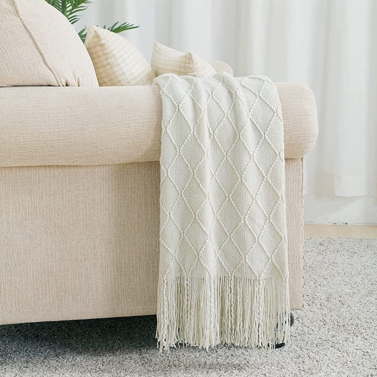 Bourina Rhombus Beige Throw Blanket, Soft and Lightweight, 50"x 60" | Walmart (US)