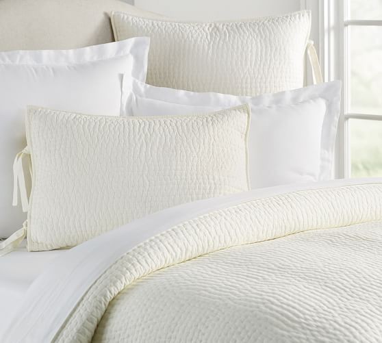 Pick-Stitch Handcrafted Quilt - White | Pottery Barn (US)