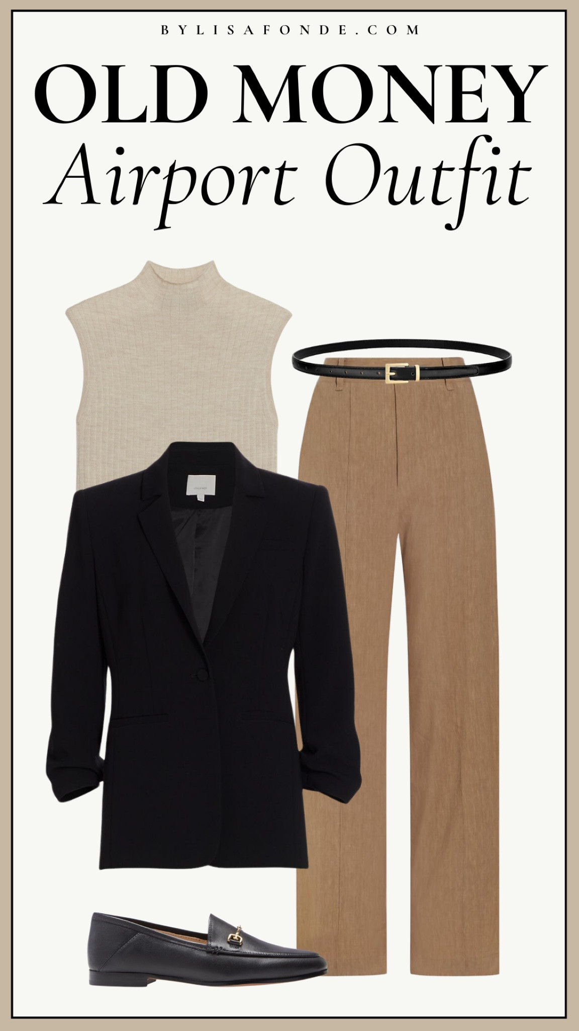 Old Money Airport Outfit Idea 