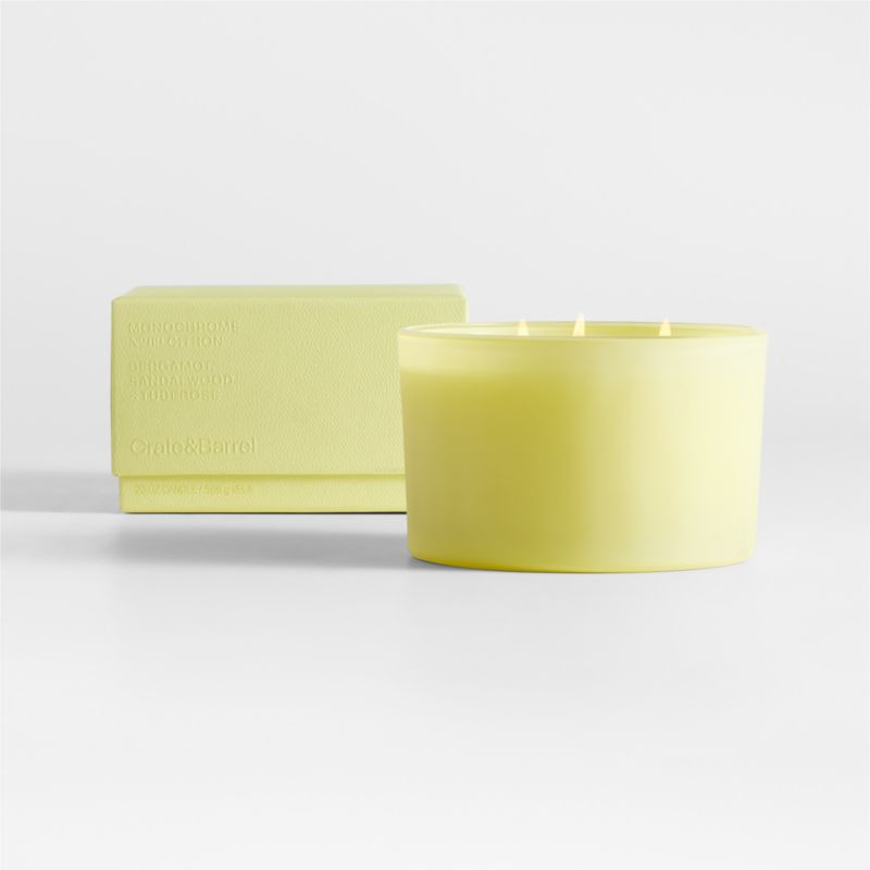 Monochrome No. 9 Citron 3-Wick Candle - Bergamot, Sandalwood and Tuberose + Reviews | Crate & Bar... | Crate & Barrel