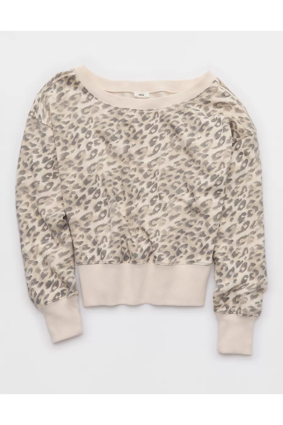 Aerie Go-To Off The Shoulder Sweatshirt Women's Cake Batter XXS | Aerie