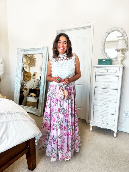 Perfect spring combination for all the spring events!
Easter, wedding shower, baby shower, church!
Long floral maxi and white lace top!


#LTKfindsunder100 #LTKSeasonal