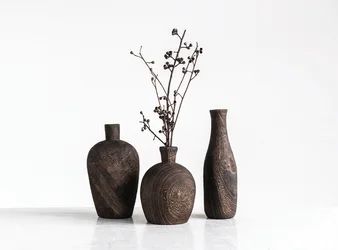 Haygarden Paulownia Wood 3 Piece Table Vase Set | Wayfair North America